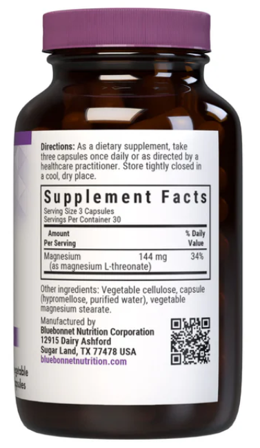 Magtein® Magnesium L-Threonate 90caps Bluebonnet