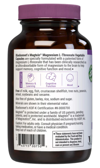 Magtein® Magnesium L-Threonate 90caps Bluebonnet