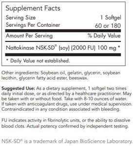 Allergy Research Group Nattokinase NSK-SD® 100 mg 180 Softgels