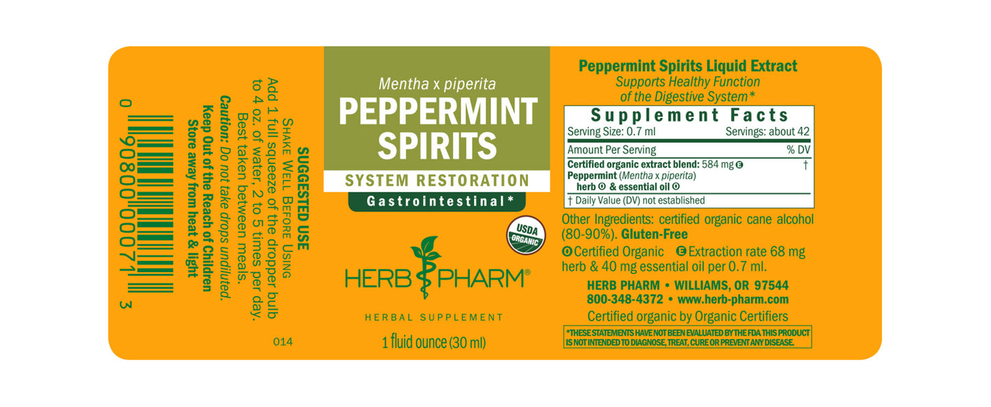 Herb Pharm Peppermint Spirits 1 fl oz