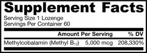 Jarrow Formulas Methyl B-12 5000mcg 60 lozenges - Cherry Flavor