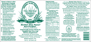 Herbal Answers Herbal Aloe Force Juice Label