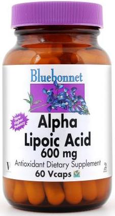 Bluebonnet Alpha Lipoic Acid 600mg 60 vcaps Front