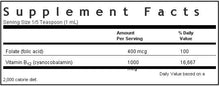 Load image into Gallery viewer, Bluebonnet Liquid Vitamin B12 &amp; Folic Acid 2 ounces Label