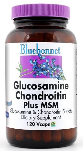 Bluebonnet Glucosamine Chondroitin plus MSM 120 capsules Front