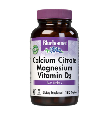 Bluebonnet Calcium Citrate Magnesium Plus Vitamin D3 180 caplets