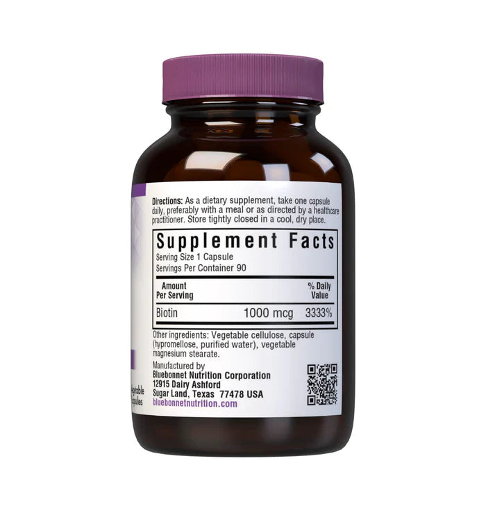 Bluebonnet Biotin 1000mcg 90 vcaps