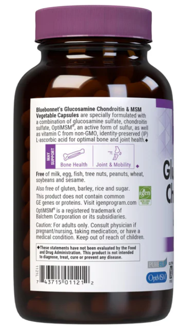 Bluebonnet Glucosamine Chondroitin Plus MSM 180 capsules