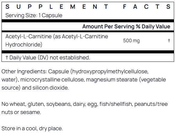 Jarrow Formulas Acetyl L-Carnitine 500mg