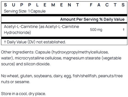 Jarrow Formulas Acetyl L-Carnitine 500mg