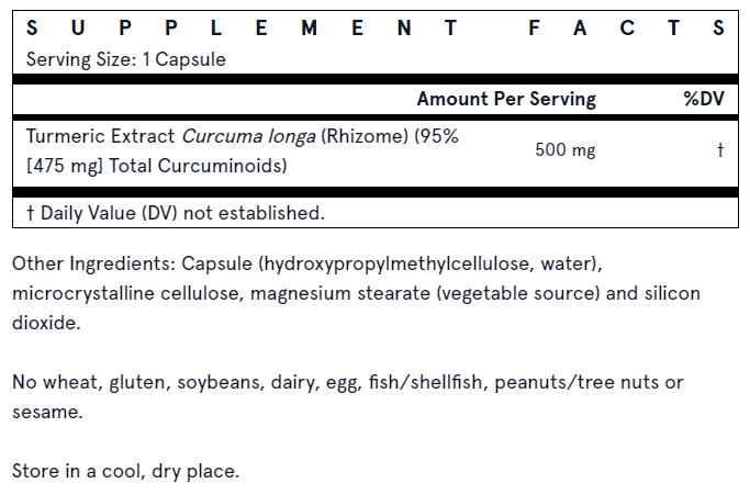 Jarrow Formulas Curcumin 95 500mg 120caps
