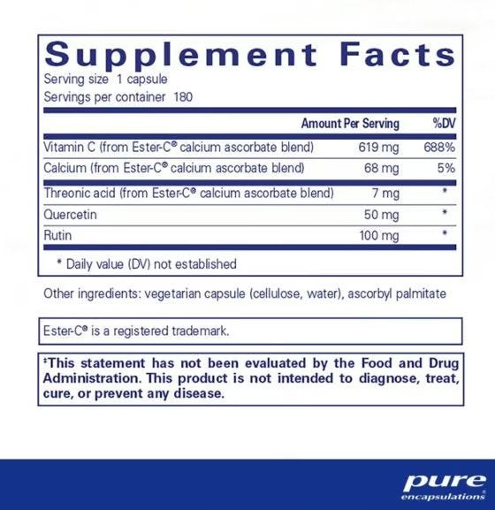 Pure Encapsulations Ester-C® & Flavonoids 180 Vcaps