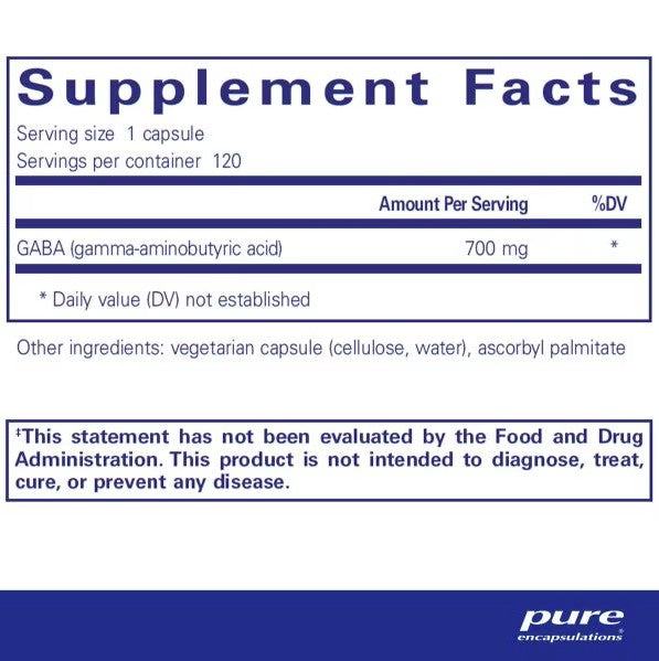 Pure Encapsulations GABA 120 Vcaps