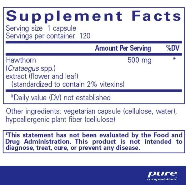Pure Encapsulations Hawthorn Extract 120 capsules