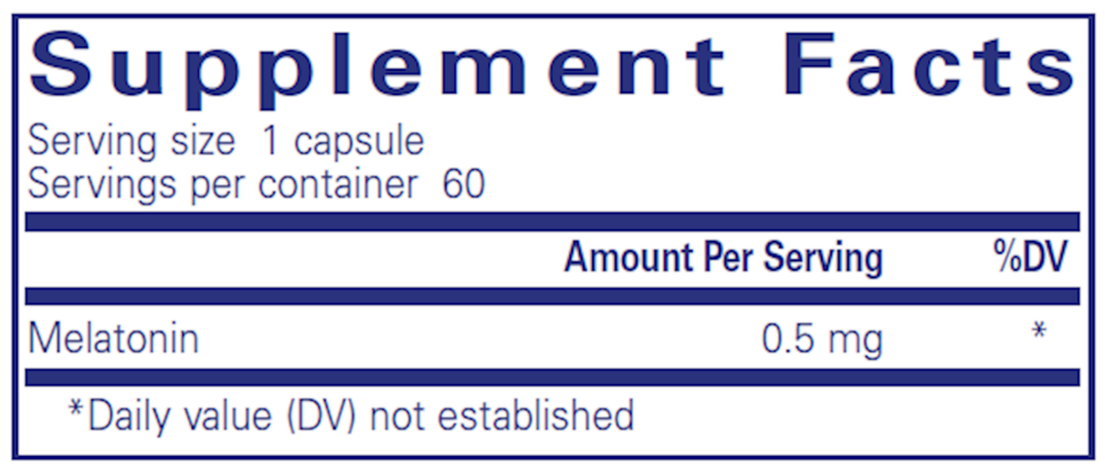 Pure Encapsulations Melatonin 0.5mg 60 Vcaps