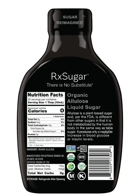 RxSugar® Organic Allulose Liquid Sugar 16 fl oz