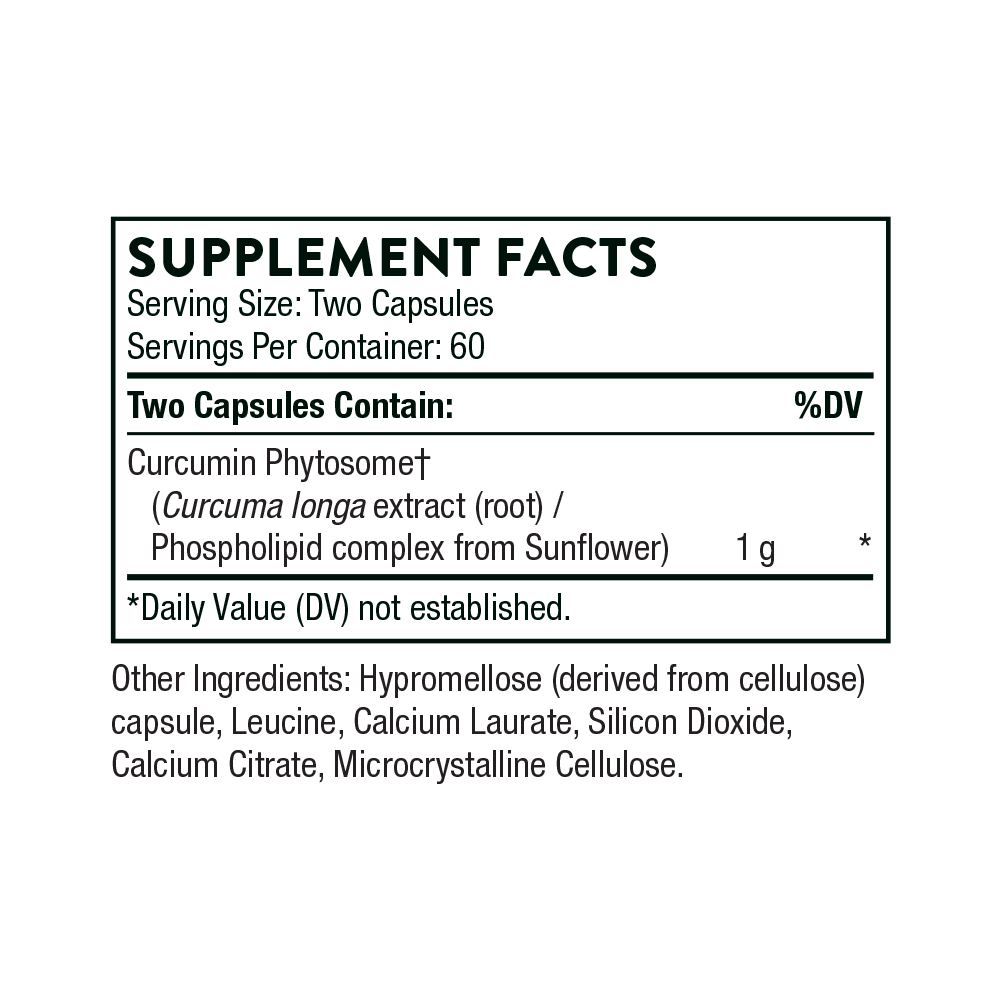 Thorne Curcumin Phytosome 1000mg 120 capsules (Formerly Meriva-500 SF)