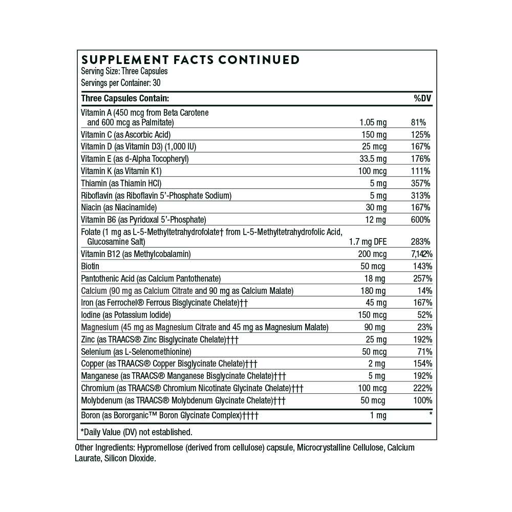 Thorne Basic Prenatal 90 capsules