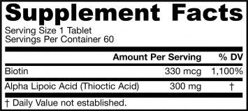 Jarrow Formulas Alpha Lipoic Sustain 300mg 60 tabs