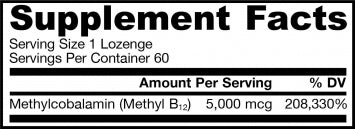 Jarrow Formulas Methyl B-12 5000mcg 60 lozenges - Cherry Flavor