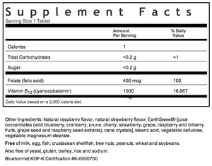 Bluebonnet Vitamin B-12 & Folic Acid Supplement Facts