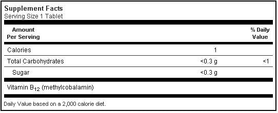 Bluebonnet B-12 5000mcg 60 chewable tablets Labels