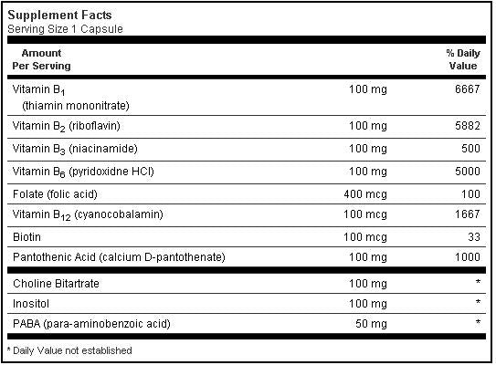 Bluebonnet B-Complex 100 100 vcaps Label