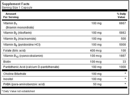 Bluebonnet B-Complex 100 100 vcaps Label