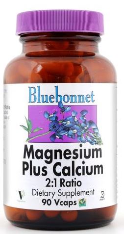Bluebonnet Magnesium Calcium 2:1 Ratio 180 capsules Front