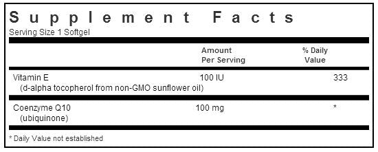 Bluebonnet CoQ10 100mg 90 softgels Label