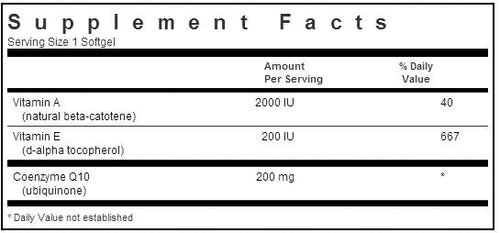 Bluebonnet CoQ10 200mg 60 softgels Label