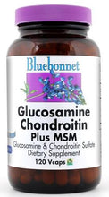 Load image into Gallery viewer, Bluebonnet Glucosamine Chondroitin plus MSM 120 capsules Front