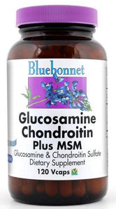 Bluebonnet Glucosamine Chondroitin plus MSM 120 capsules Front