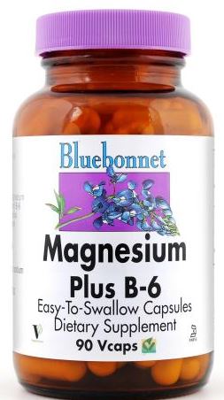 Bluebonnet Magnesium Plus B-6 90 capsules Front