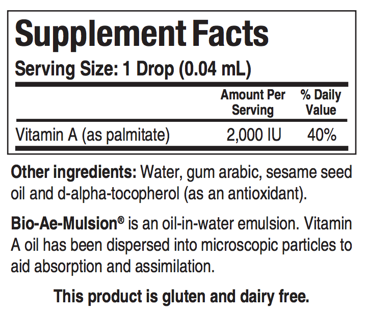 Biotics Research Bio-Ae-Mulsion Supplement Facts