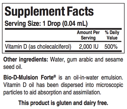 Biotics Research Bio-D-Mulsion Forte Supplement Facts