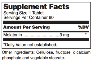 Douglas Laboratories Melatonin Sublingual 3mg Supplement Facts