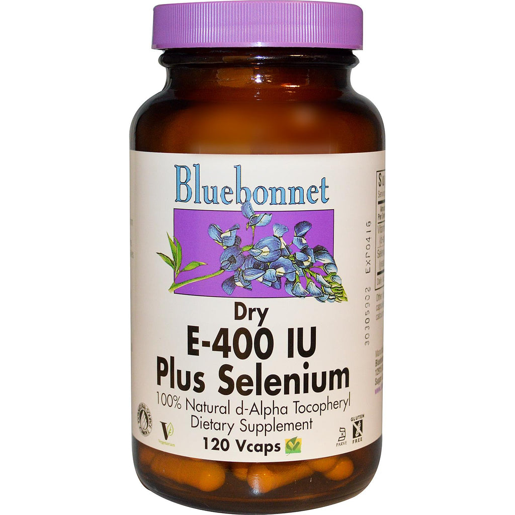 Bluebonnet E 400 IU Plus Selenium 60 Capsules Front