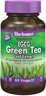 Bluebonnet Herbals Standardized Green Tea Extract 60 Capsules Front