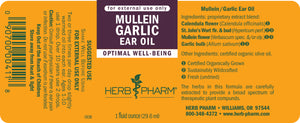 Herb Pharm Mullein Garlic Ear Oil Label